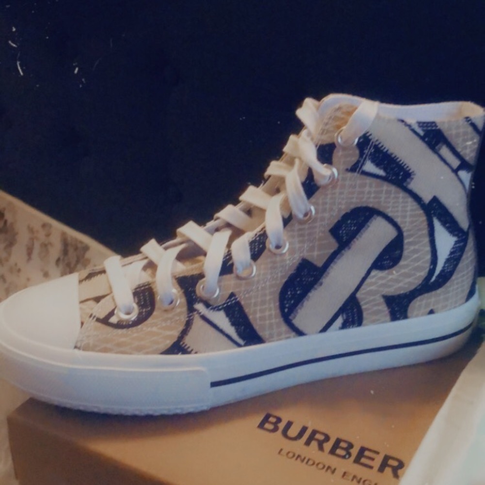 Burberry Cotton Canvas High-top Sneakers